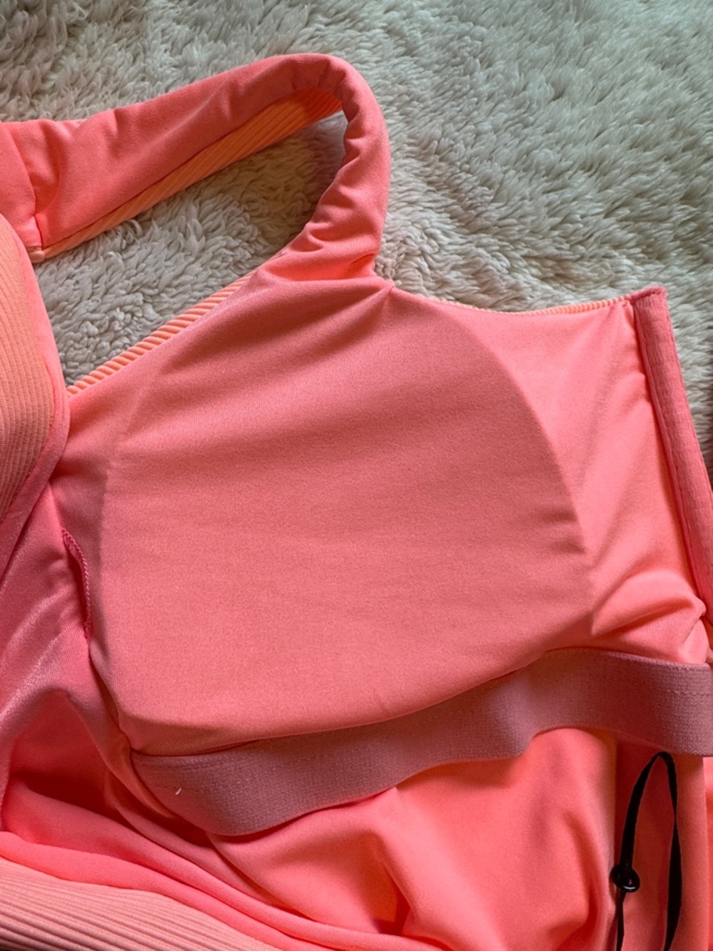 Beach Riot Tropez V-Wire Rib One-Piece Swimsuit, Guava, size Large, $178 - Picture 8 of 8